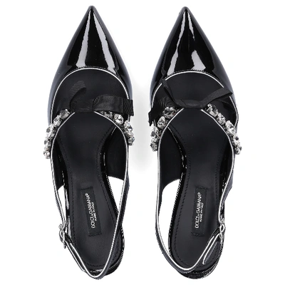Shop Dolce & Gabbana Slingback Pumps Lori Nappa Leather Gem Black