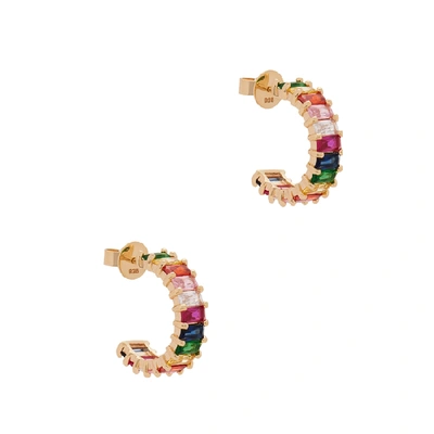 Shop Rosie Fortescue 18kt Gold-plated Hoop Earrings, Earrings, Emerald