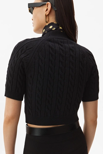 Shop Alexander Wang Shrunken Cable Sweater In Black