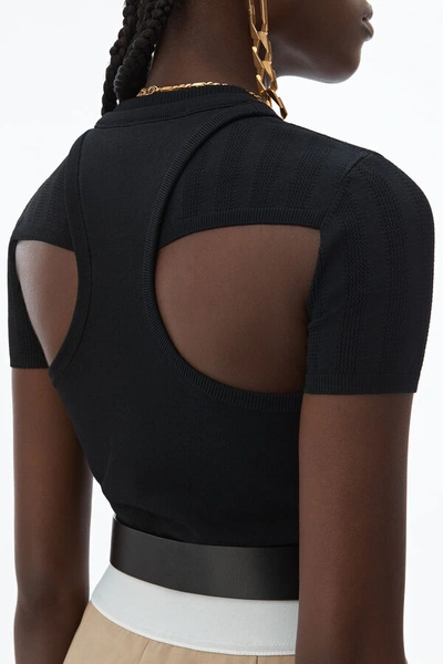 Shop Alexander Wang Bi-layer Mesh Top In Black/black