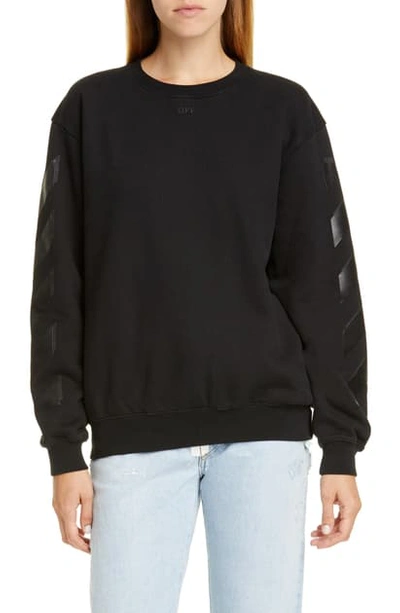 Shop Off-white Diagonal Crewneck Sweatshirt In Black