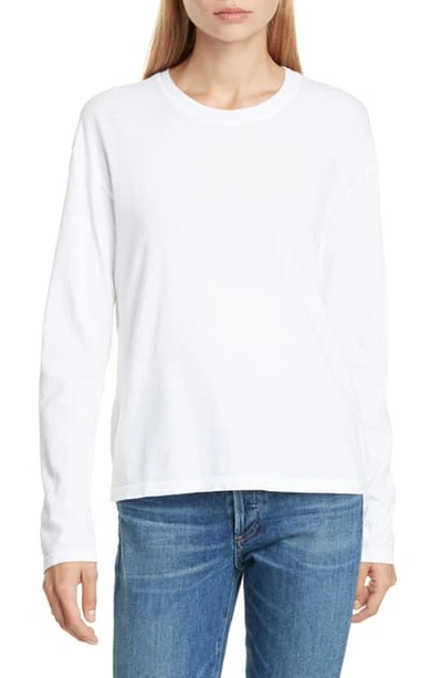Shop James Perse Long Sleeve Vintage Boxy Tee In White