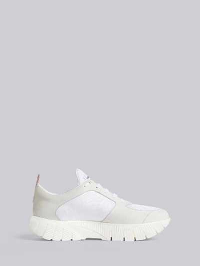 Shop Thom Browne Raised Rubber Sole Running Shoe In White