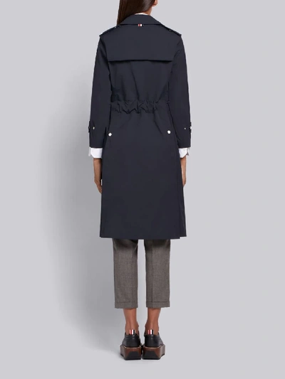 Shop Thom Browne Nylon Shell Trench Coat In Blue