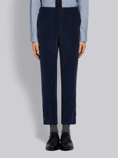 Shop Thom Browne Garment Dye Corduroy Chino In Blue