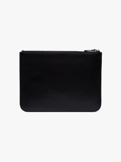 Shop Balenciaga Black Everyday Logo Leather Pouch