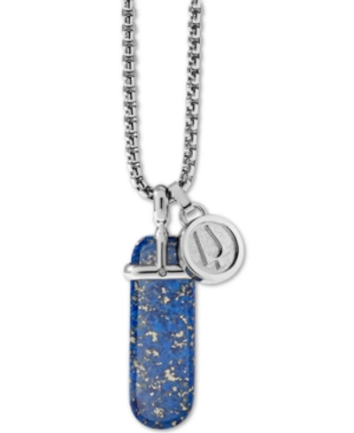 Shop Bulova Men's Blue Lapis Pendant Necklace In Stainless Steel, 26" + 2" Extender Women's Shoes