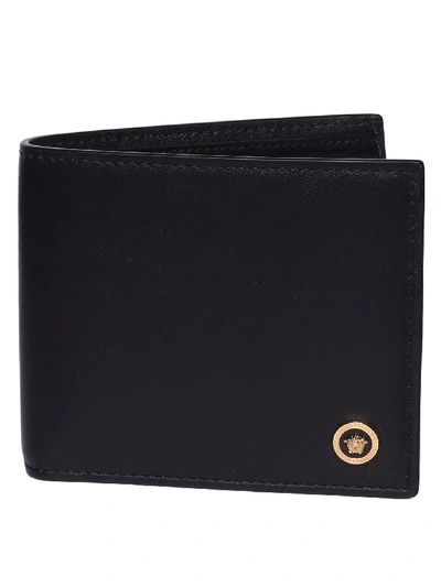 Shop Versace Billfold Wallet In Nero/oro