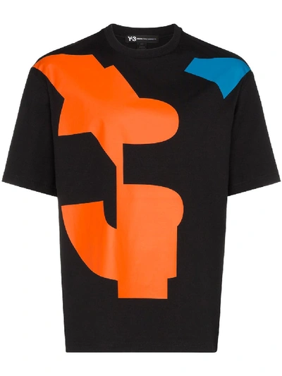 Shop Y-3 Short Sleeve T-shirt In Black/icon Orange