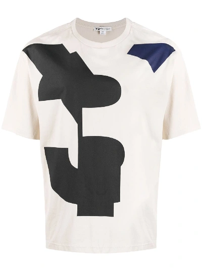 Shop Y-3 Short Sleeve T-shirt In Ecru/black