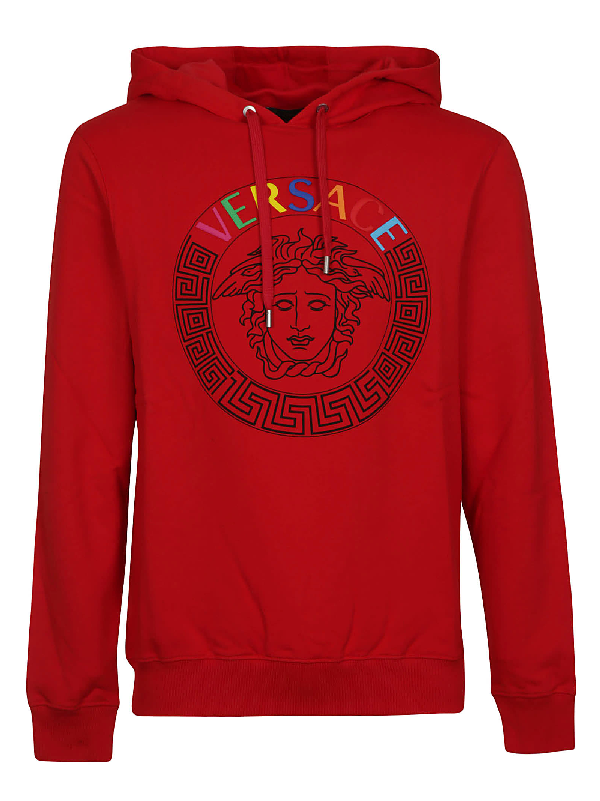 Versace Red Hoodie With Multicolor 