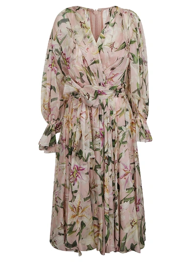 Shop Dolce & Gabbana Floral Dress In Gigli Fdo Rosa