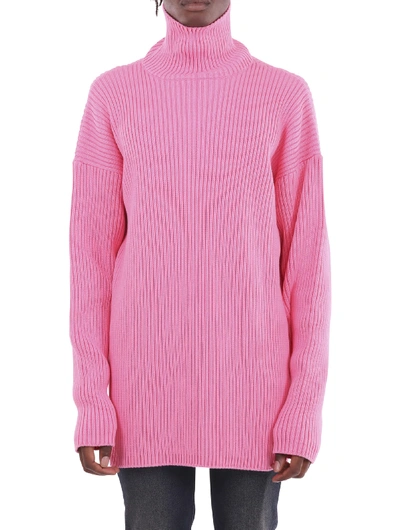 Shop Balenciaga Pink Turtleneck Sweater