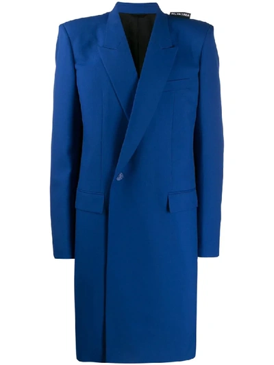 Shop Balenciaga Mantel Mit 80s-schultern - Blau In Blue