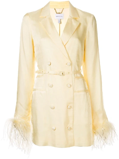 Shop Alice Mccall Favour Feather-embellished Jacket - Yellow