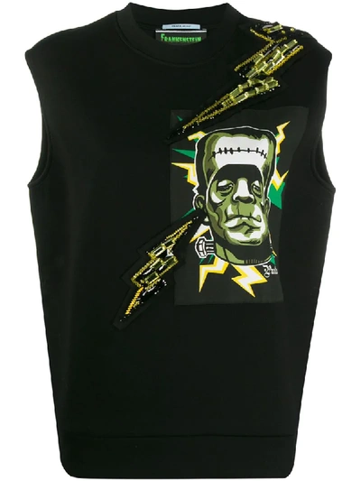 Shop Prada Frankenstein Print Vest Top - Black