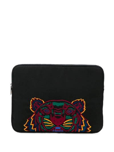 Shop Kenzo Tiger Print Laptop Case - Black