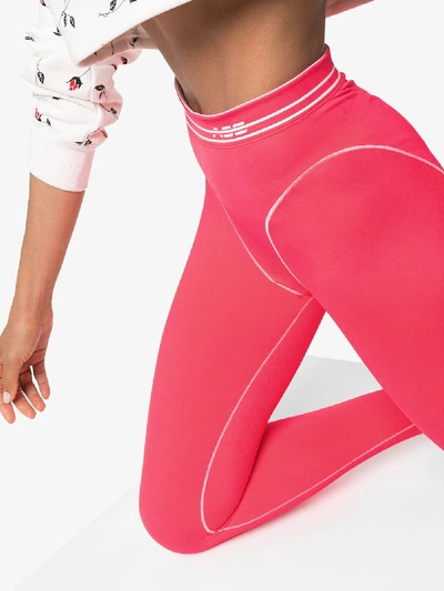 Shop Adam Selman Sport French Cut High-waisted Leggings In Pink