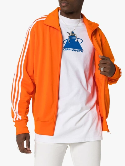 Adidas Originals Adidas 3-stripe Zip-up Track Jacket In Orange | ModeSens
