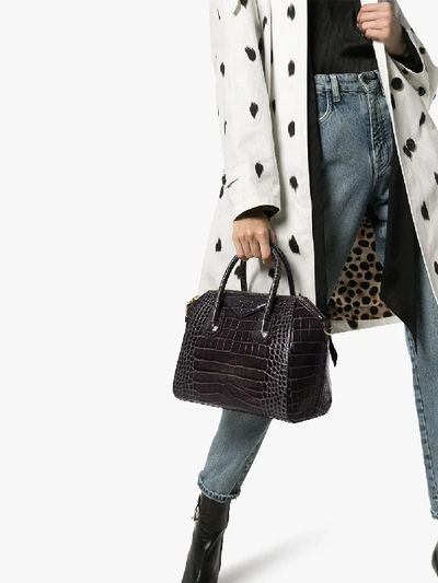 Shop Givenchy Grey Antigona Crocodile-effect Tote Bag