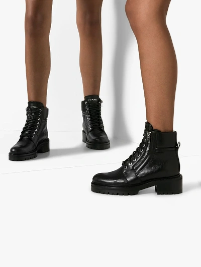 Shop Balmain Black Ranger Monogram Ankle Boots