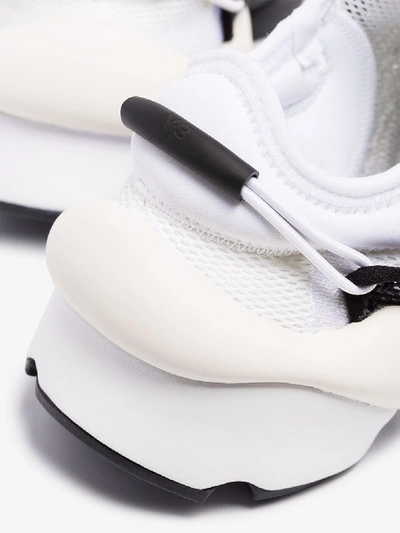 Shop Y-3 Black Ren Contrast Mesh Leather Sneakers In White
