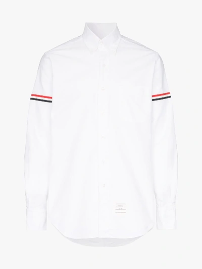 Shop Thom Browne Hemd Mit Streifendetails In White