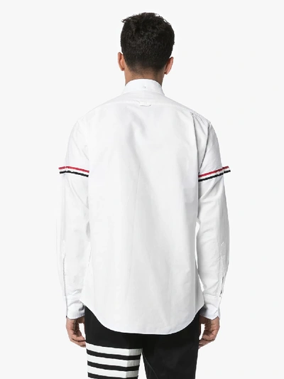 Shop Thom Browne Hemd Mit Streifendetails In White