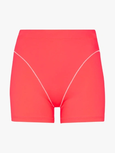 Shop Adam Selman Sport French Cut High-waisted Cycling Shorts In Pink