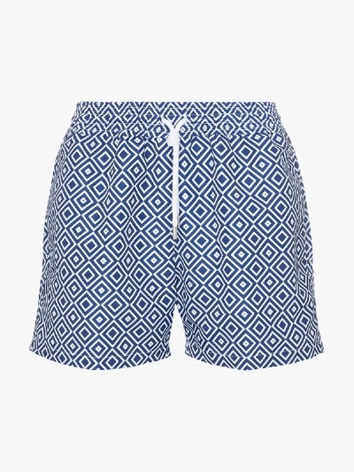 Shop Frescobol Carioca Angra Print Swim Shorts In Blue