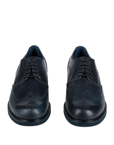 Shop Tod's Man Lace-up Shoes Midnight Blue Size 11 Soft Leather