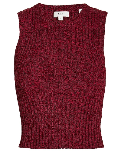 Shop A.l.c Marie Cropped Knit Tank Top In Red-drk