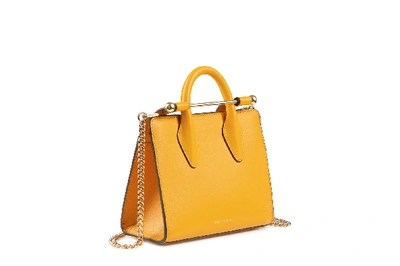 Shop Strathberry Top Handle Leather Mini Tote Bag In Blossom Yellow