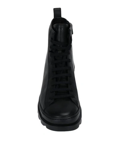 Camper Brutus Combat Boots In Black Leather In Black