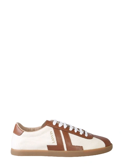 Shop Lanvin Low Sneakers In Beige