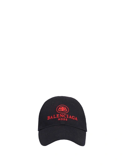 Shop Balenciaga Bb Mode Cap In Black Red