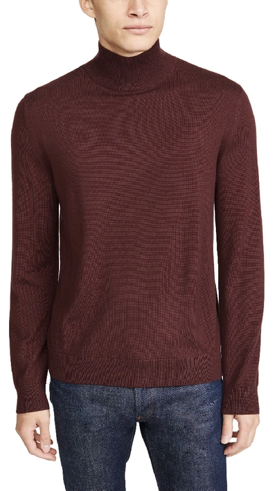 Shop Apc Pull Glen Sweater In Lie De Vin