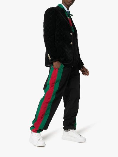 Shop Gucci Web Stripe Shell Sweatpants In 1060 Multicoloured