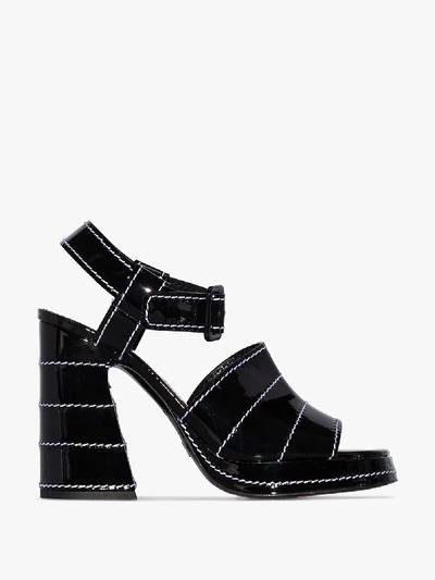 Shop Proenza Schouler Black Patent Leather 105 Platform Sandals