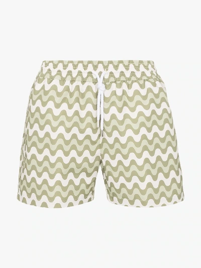 Shop Frescobol Carioca Copacabana Printed Swim Shorts In Green