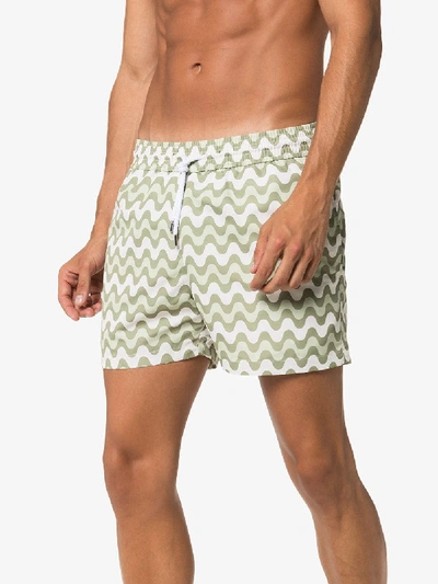 Shop Frescobol Carioca Copacabana Printed Swim Shorts In Green