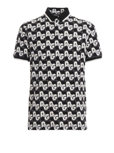 Shop Dolce & Gabbana Polo T-shirt In D & G Nero