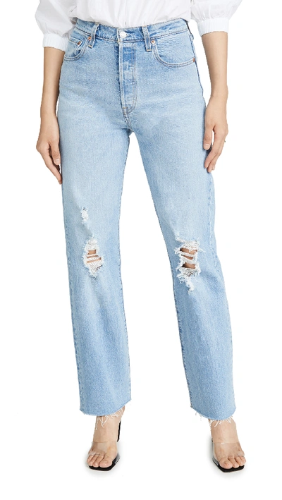 Shop Levi's Ribcage Straight Full Length Jeans In Tango Swing