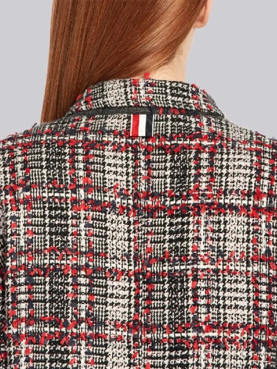 Shop Thom Browne Rwb Tweed Overcheck Sack Jacket In Red