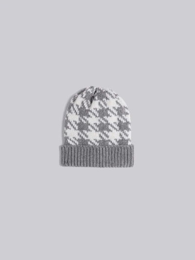 Shop Thom Browne Gun Club Intarsia Check Hat In Grey