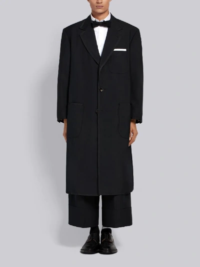 Shop Thom Browne Oversized Tux Sack Coat In Black