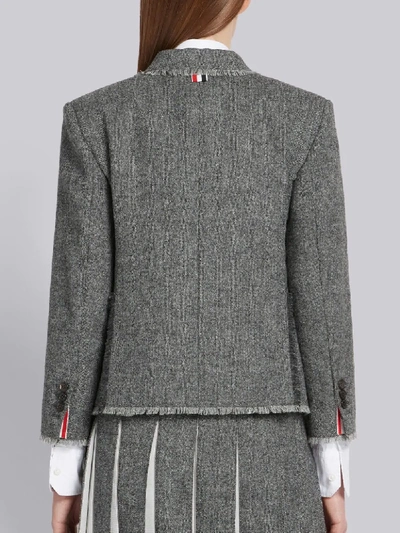 Shop Thom Browne Donegal Fray Classic Sport Coat In Grey