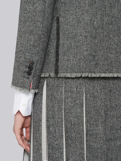 Shop Thom Browne Donegal Fray Classic Sport Coat In Grey