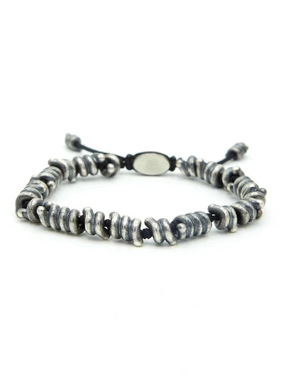 Shop M Cohen Large Coil Knotted Cord Bracelet In Silver