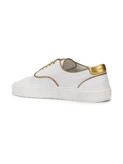 Shop Saint Laurent Gold Detail Venice Low-top Sneakers